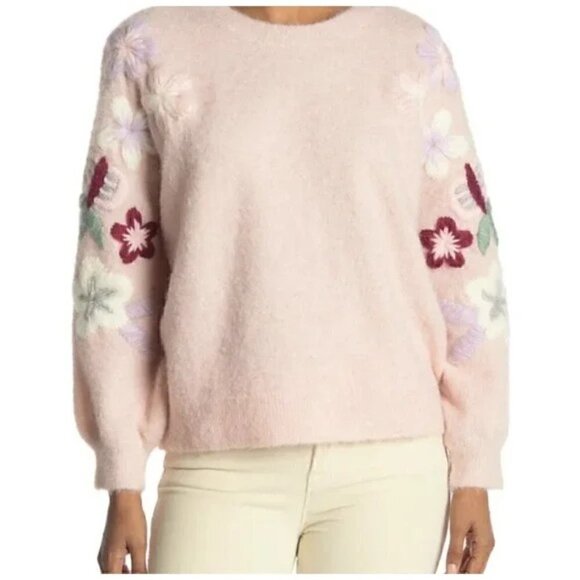 Boundless North Sweaters - Boundless North Floral Embroidered Pullover Sweater Size S